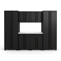 7-Piece Regular Duty Welded Steel Garage Storage System in Black (109 In. W X 75 In. H X 19.6 In. D)