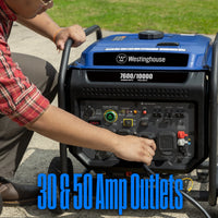 10,000 Peak Watt Portable Inverter Generator, Gas Powered, Remote Start with CO Sensor