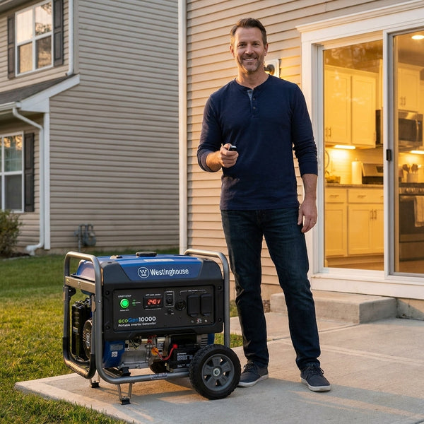 10,000 Peak Watt Portable Inverter Generator, Gas Powered, Remote Start with CO Sensor
