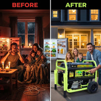 10000-Watt Electric Start Gasoline/Propane Portable Generator with CO Detector — Before & After