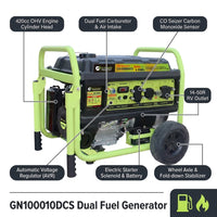 10000-Watt Electric Start Gasoline/Propane Portable Generator with CO Detector — How It Works