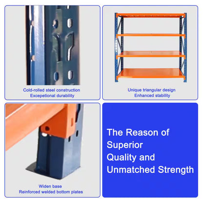 4 Tier Steel Heavy Duty Adjustable Garage Storage Shelving Unit in Orange (78.7 In. W X 78.7 In. H X 23.8 In. D)