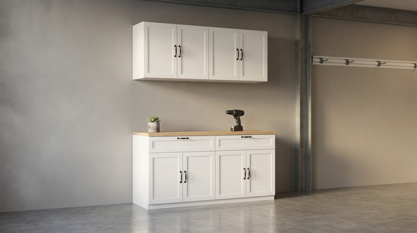 63"W Garage Storage Cabinet Set with Upper & Lower Units