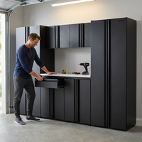 7-Piece Regular Duty Welded Steel Garage Storage System in Black (109 In. W X 75 In. H X 19.6 In. D) — Lifestyle
