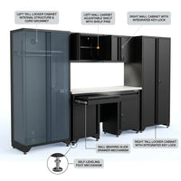 7-Piece Regular Duty Welded Steel Garage Storage System in Black (109 In. W X 75 In. H X 19.6 In. D) — How It Works