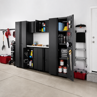 7-Piece Regular Duty Welded Steel Garage Storage System in Black (109 In. W X 75 In. H X 19.6 In. D)