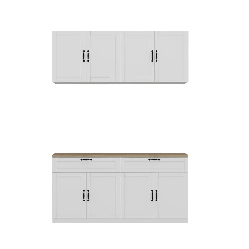 63"W Garage Storage Cabinet Set with Upper & Lower Units