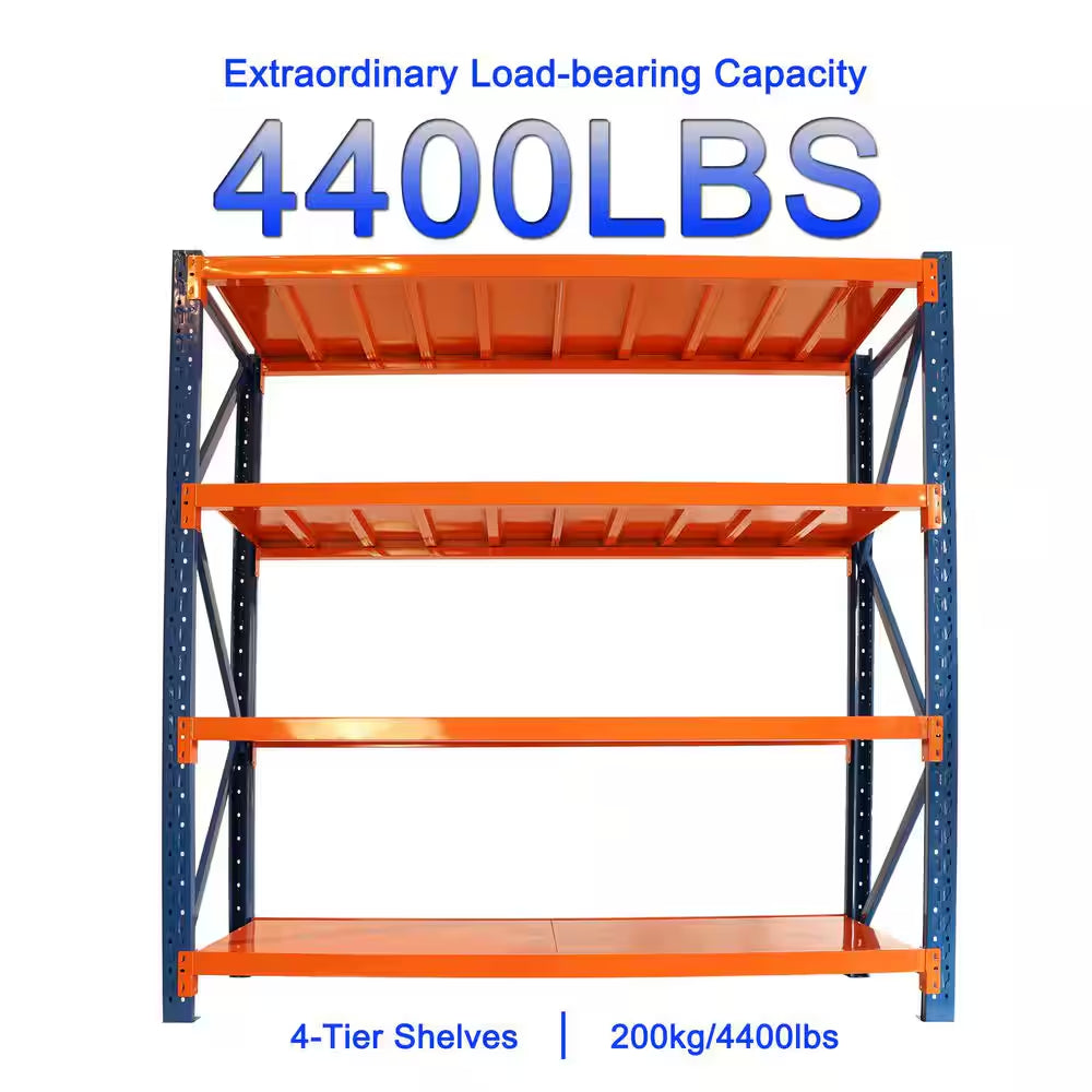 4 Tier Steel Heavy Duty Adjustable Garage Storage Shelving Unit in Orange (78.7 In. W X 78.7 In. H X 23.8 In. D)