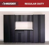 7-Piece Regular Duty Welded Steel Garage Storage System in Black (109 In. W X 75 In. H X 19.6 In. D)
